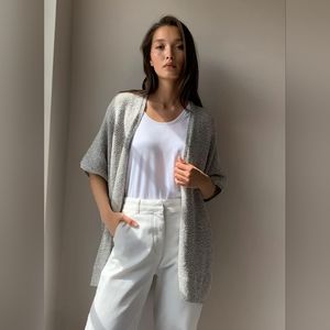 Gray Open-Front Women's Sweater